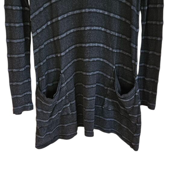 Allen Allen Black Striped Long Sleeve Tunic Shirt Dress Women's Small - Picture 3 of 6